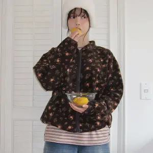 [모코블링]플라워 플리스 점퍼 투웨이점퍼 카라점퍼 오버핏점퍼 플리스점퍼