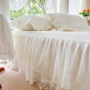 침대레이스커버 스커트 밴딩 라지킹 누빔 공주프릴 슈퍼킹 패드 화이트 치마