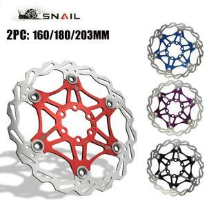 SNAIL 디스크 브레이크 로터 MTB 자전거 플로팅 열 방출 140/160mm 스테인레스 스틸 180/203mm 사이클링 액