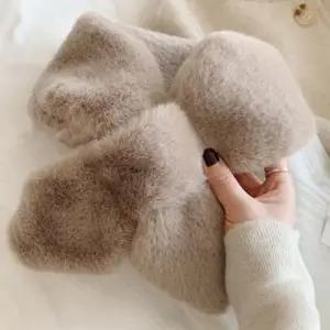 퍼목도리 여성 크로스 쁘띠머플러 겨울 소프트 5컬러