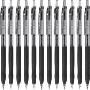 STAGEEK 0.5mm 젤 펜 파인 포인트 매끄러운 필기 12PCS 블랙 잉크 리트랙터블 가죽 같은 저널링 글쓰기