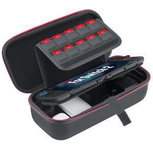 닌텐도 스위치 2와 호환되는 미기텍 하드 휴대용 케이스, 보호용 여행 가방, 2 콘솔, 전원 어댑터, 20개의 게임 카드, 이어버드 및 기타 액세서리 보관 가능