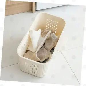 세탁바구니 이동식 속옷양말 분리수납 통풍구멍 직사각 플라스틱 가정용 빨래통