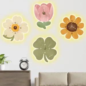 SIS-347 플라워 램프 시계벽시계 꽃벽 인테리어벽 벽걸이 아날로그 바늘 소품