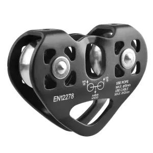 YAPJEB 집라인 풀리 30kN 6700LBS 케이블 키트 구조 등반 등산 하울링용 헤비 듀티 알루미늄 합금(블랙)