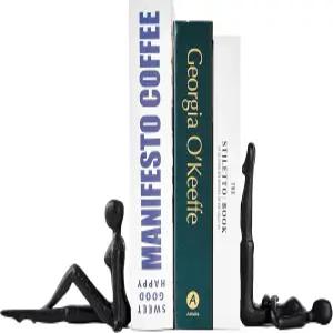 데니크 요가 블랙 장식 북엔드 책을 보관할 수 있는 주철 책 엔드 선반을 위한 북 홈 오피스 책상 장식을