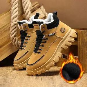 남성 2컬러 키높이 겨울 방한 털 레이스업슈즈 워커