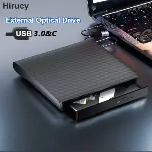 CD롬 플레이어 Hirucy 외장 CD DVD-RW 드 다이아몬드 패턴 DVD 노트북 데스크탑 윈도우 11 10 버너 리더 US