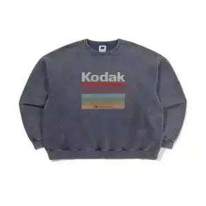 코닥 맨투맨 kodak 레인보우 스노우워싱 기모 맨투맨 NAVY