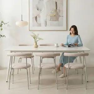 [지베스]폴로 포세린 세라믹 6인용 식탁세트(베리의자6)