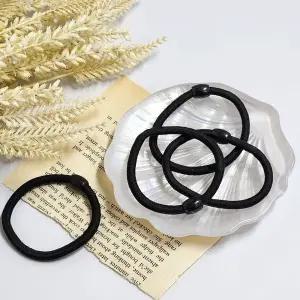 블랙 쫀쫀 머리끈 1P 머리고무줄 머리끈 대용량머리끈 짱짱한머리끈