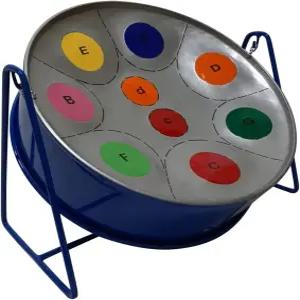 미니어처 스틸팬(스틸 드럼) 10인치 지름 9노트 초보자를 위한 쉬운 설명서 포함 (레인보우 피티판) - 블루