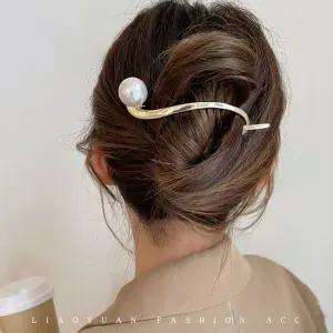 왕진주 헤어클립 꼬임 집게핀 메탈머리핀 왕집게핀 대왕집게핀 예쁜헤어핀