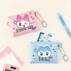 컴팩트 미니 파우치 키링 화장품 필통 소품 여행용 수납 지퍼 포켓 휴대용