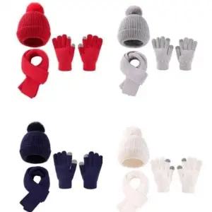 아동 방한 키즈 니트 비니 머플러 목도리 장갑 3세트 머플러 아동 페이크목폴라 넥워머 목도리 유아 키즈