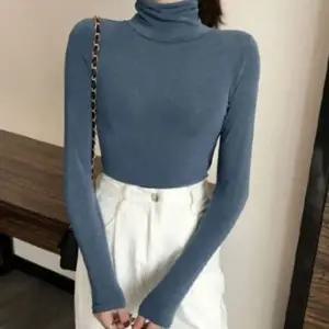 여성 기모 티셔츠 여자 목폴라 긴팔티 무지 스판 6색