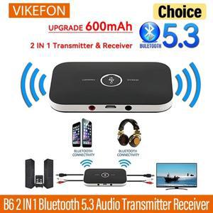 B6 2 IN 1 블루투스 5.3 오디오 송수신기 3.5mm AUX 잭 RCA USB 동글 음악 무선 어댑터 자동차 PC TV 헤드