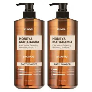 쿤달 허니 헤어 모발 베스트 앤 마카다미아 네이처 샴푸 베이비파우더향 1.058L 2개