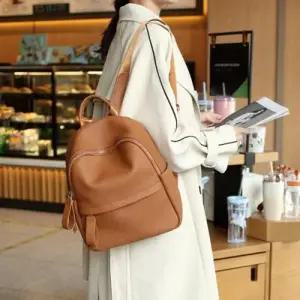 여성 베이직 클래식 가죽백팩 정장 백팩 데일리 백팩 WFG3MKO