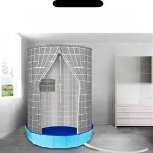 간이 샤워장 샤워커튼 막대 현장 파티션 이동식 샤워