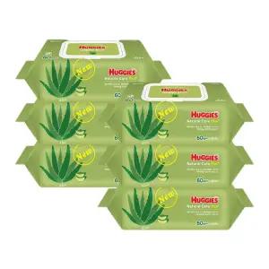 하기스 내추럴케어 아기 물티슈 캡형 64매 6개입 세트
