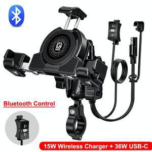 오토바이 바이크 핸드폰 홀더 거치대 모토 미러용 무선 충전기 스마트폰 스탠드 지지대 USB 고속 충전 마운트 15W