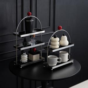 스테인리스 스틸 아치형 데스크 정리대, 머그컵 & 커피잔 욕실 수납 선반, 아크릴 화장품 미드센츄리 모던