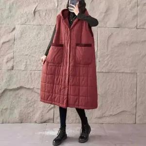 여자조끼 패딩 겨울 빅사이즈 롱 민소매 도톰 조끼 원템4