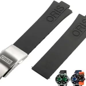 오리스 아퀴스 워치 교체줄 메탈시계 실버 버클 블랙 더블 11mm 스트랩 스냅 24 러버
