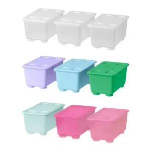 이케아 GLIS 글리스 수납함+뚜껑 17x10cm 3개세트 필기도구보관함 소품정리함 미니수납함
