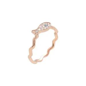 [레쿠]14k 랩다이아몬드 럭키 붕어빵 반지