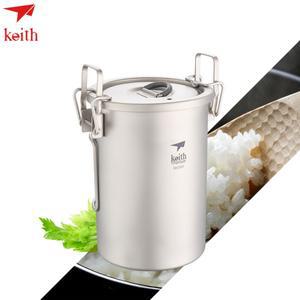 키이스 900ml 휴대용 소스 냄비 티타늄 칼 붙이 캠핑 밥솥 초경량 커버 접이식 손잡이 Ti6300