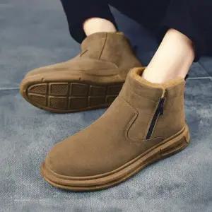 남성 스웨이드 기모 부츠 따뜻한 털 부츠