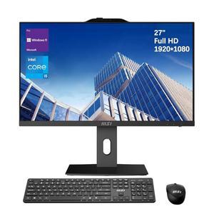 MSI PRO AP272P 비즈니스 마우스 디스플레이 HDMI 512GB 6E 27인치 i5-14400 16GB SSD 11 FHD IR 인텔 Wi-Fi IPS 웹캠 코어 KB Windows 데스크톱 DDR5 100Hz 및 무선 올인원 DP 아이케어