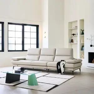 [다우닝] 루체 4인 전체 천연가죽 소파