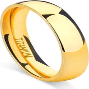 티그라드 티타늄 링 2mm 4mm 6mm 8mm 18k 골드 도금 웨딩 밴드 남성용 컴포트 핏 돔 폴리싱 3-14 사이즈