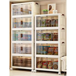 접이식 리빙박스 대용량 이동식 양문형 투명그레이 정리함 수납함 60cm