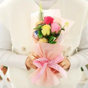 페레레로쉐 초콜릿꽃다발 발렌타인데이 비누꽃꽃다발 핑크