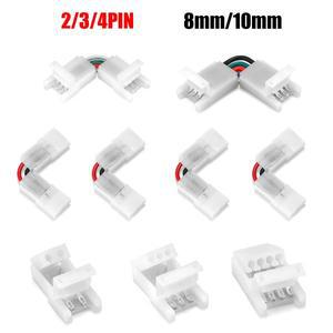234핀 LED 스트립 커넥터 8mm 10mm 직각 무납땜 와이어 2835 3528 5050 WS2812B RGB 조명용