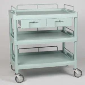 [열린세상] 다용도 병원 드레싱 3단 가드레일 서랍 2칸 이동카트 Y-301H
