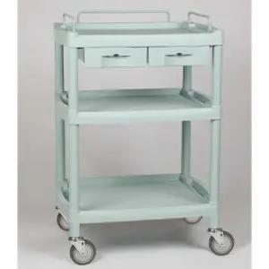 [열린세상] 다용도 병원 드레싱 3단 가드레일 서랍 2칸 이동카트 Y-501D - 높이 930mm