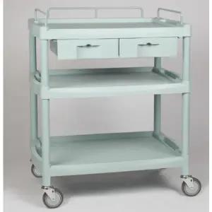 [열린세상] 다용도 병원 드레싱 3단 가드레일 서랍 2칸 이동카트 Y-601D - 높이 930mm