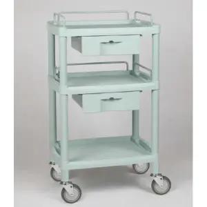 [열린세상] 다용도 병원 드레싱 3단 가드레일 서랍 2칸 이동카트 Y-401E - 높이 930mm