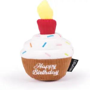 츄폰 강아지 생일 케이크 장난감 축하 선물용 인터랙티브 삐걱거림 크링클 지루함을 위한 컵케이크