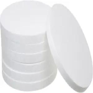 크래프 10인치 공예용 폼 서클 7팩 1인치 두꺼운 폴리스티렌 원형 디스크 모델링 웨딩 케이크 조각