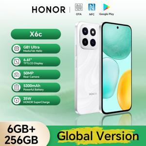 새로운 Honor X6c 글로벌 버전 6GB+256GB 스마트폰 6.61인치 120Hz TFTLCD 화면 50MP 5300mAh 35W 슈퍼차지