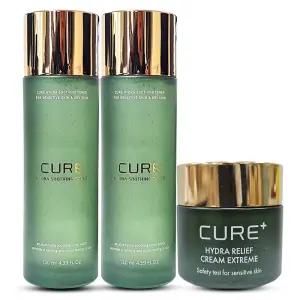 김정문알로에 라센스로에 큐어 하이드라 토너+에멀젼+익스트림 크림/스킨+로션+크림/3종