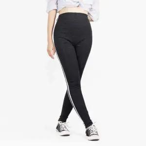 바지 두줄 레깅스 다크그레이 에어로빅 라인 트레이닝