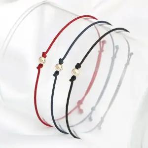 14K GOLD 금 4mm 볼 끈 팔찌 (WFKJQH4)