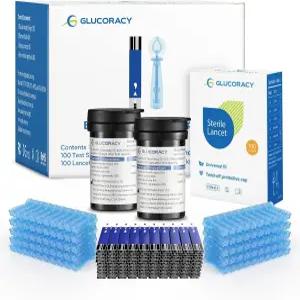 Glucoracy G-425-2 혈당 측정 스트립 100매입(용) + 채혈침 100개 미터기 전용